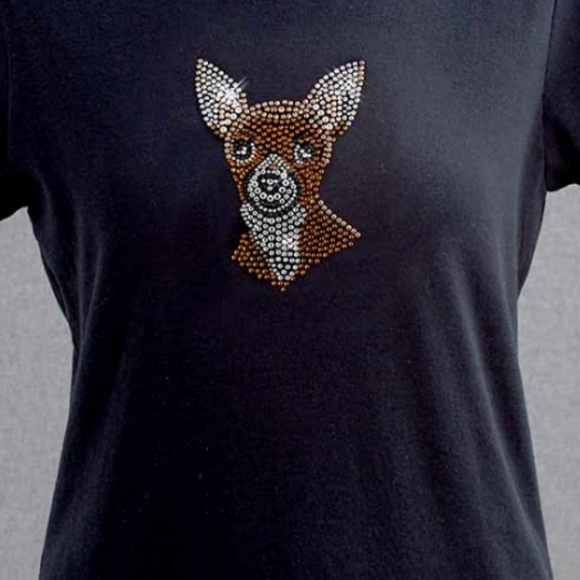 💛 Chihuahua Rhinestone T shirt - Picture 2 of 2